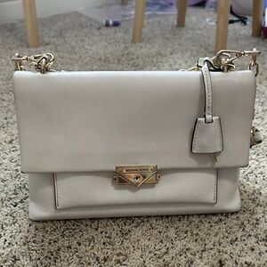 Michael Kors Cream Crossbody Bag with Gold Accents